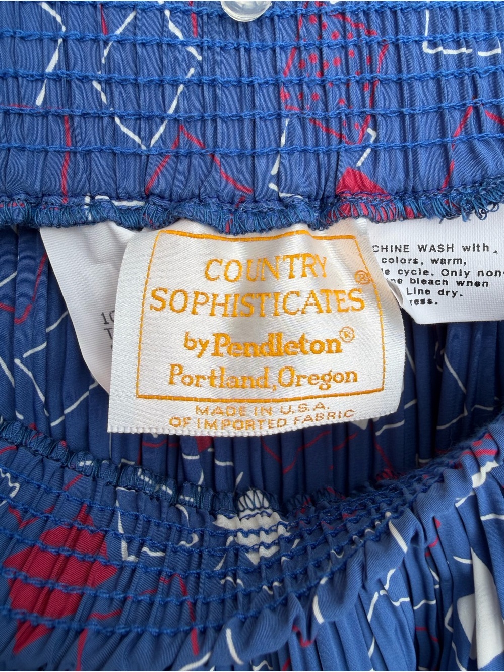 Country Sophisticates by Pendleton Blue Pleated Midi Skirt with Geometric Print - Picture 6 of 8